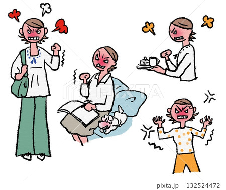 怒り心頭で激怒する女性 132524472