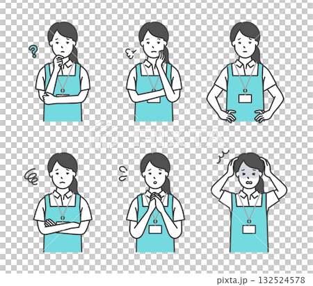 焦慮不安的照顧者圖示集插圖 132524578