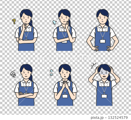 焦慮不安的照顧者圖示集插圖 132524579