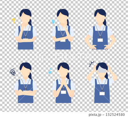 焦慮不安的照顧者圖示集插圖 132524580