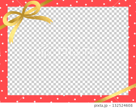 Red star pattern frame background material decorated with gold ribbon Red star pattern frame background material decorated with gold ribbon 132524608