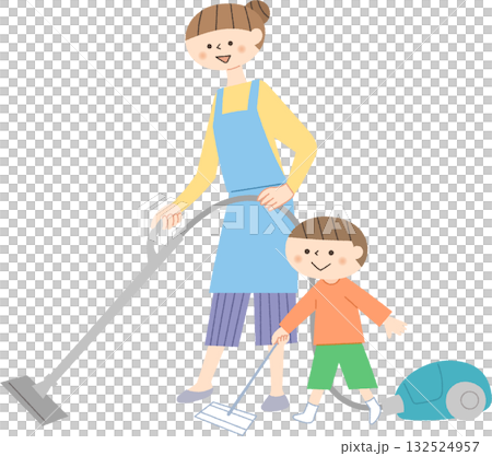父母和孩子一起打掃 父母和孩子一起打掃 132524957
