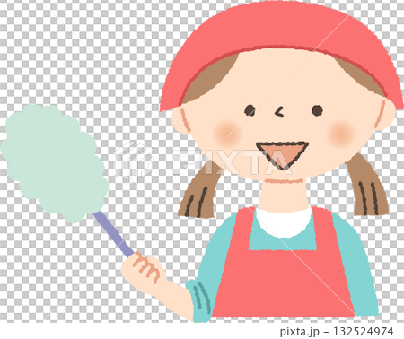 Girl with a handy mop 132524974