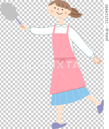 Woman with handy mop 132524980