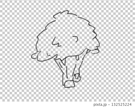 鉛筆画風のブロッコリーのイラスト 132525224