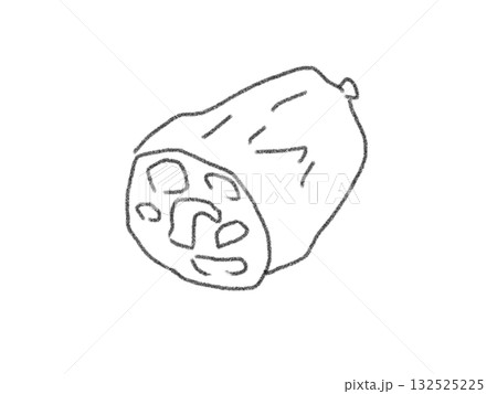 鉛筆画風の食材のイラスト 132525225