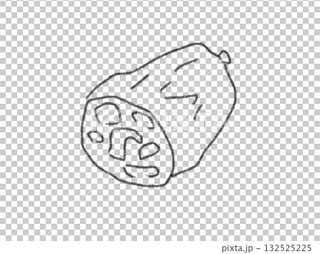 鉛筆画風の食材のイラスト 132525225