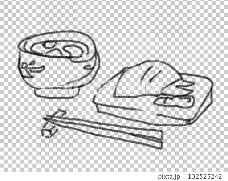 Illustration of a meal in a pencil style Illustration of a meal in a pencil style 132525242