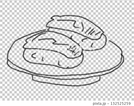 Pencil drawing style sushi illustration 132525259