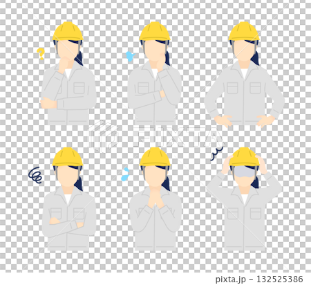 工人戴著安全帽的插圖集 132525386