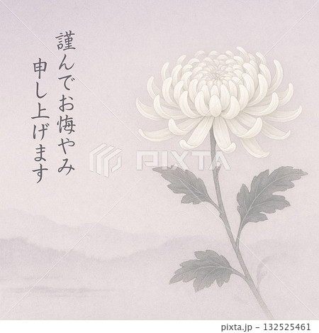 お悔みの挨拶用の蓮の花のイメージ お悔みの挨拶用の蓮の花のイメージ 132525461