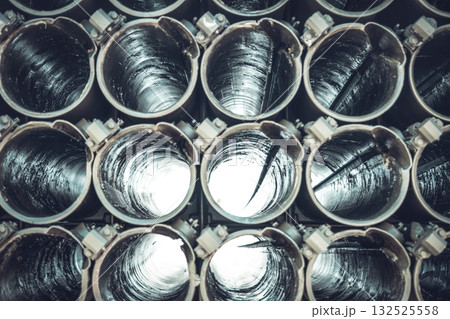 Multiple launch rocket system close-up 132525558