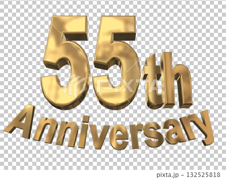 3DCG文字「55th Anniversary/55周年マークキラキラ」 3DCG文字「55th Anniversary/55周年マークキラキラ」 132525818