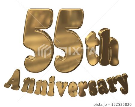 3DCG文字「55th Anniversary/55周年マークキラキラ」 132525820