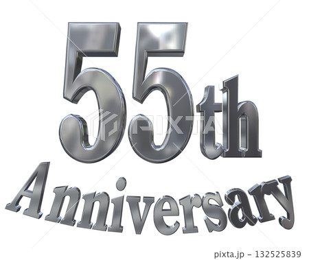 3DCG文字「55th Anniversary/55周年マークキラキラ」 132525839