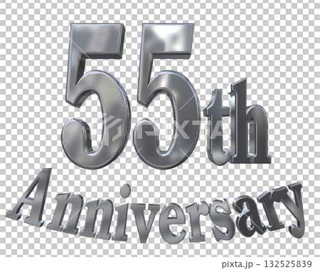 3DCG文字「55th Anniversary/55周年マークキラキラ」 132525839