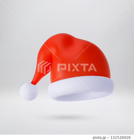 Red santa hat, a classic festive accessory. Red santa hat, a classic festive accessory. 132526026