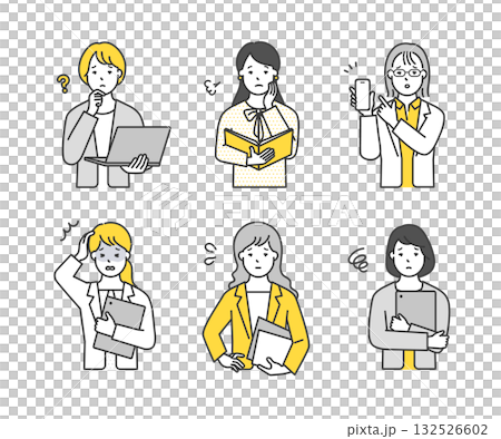 一張商務人士手持電腦或檔案的簡單圖片。插圖素材集 132526602