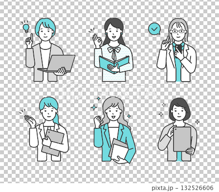 一張商務人士手持電腦或檔案的簡單圖片。插圖素材集 一張商務人士手持電腦或檔案的簡單圖片。插圖素材集 132526606