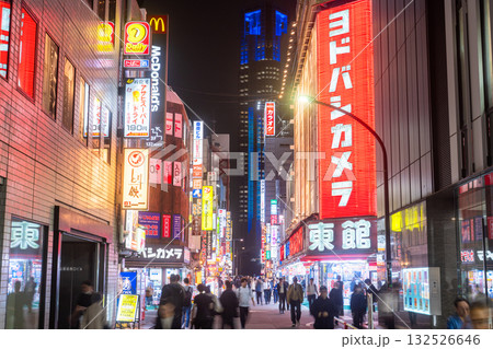 《東京都》新宿西口・ネオン輝く歓楽街 132526646