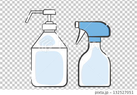 アルコール手指消毒スプレーのボトルとシンプルなスプレーボトル 132527051