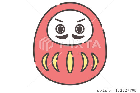 赤いだるまの縁起の良いかわいいイラスト 赤いだるまの縁起の良いかわいいイラスト 132527709