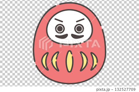 赤いだるまの縁起の良いかわいいイラスト 赤いだるまの縁起の良いかわいいイラスト 132527709