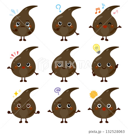 毛根のキャラクターイラスト　表情セット 132528063
