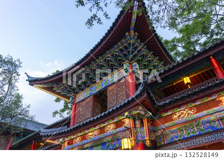 Beautiful image of Mufu Palace in Lijiang old town at evening light in Lijiang, China 132528149
