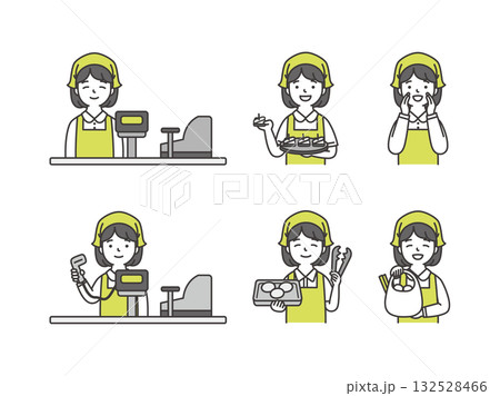 スーパーの店員 132528466