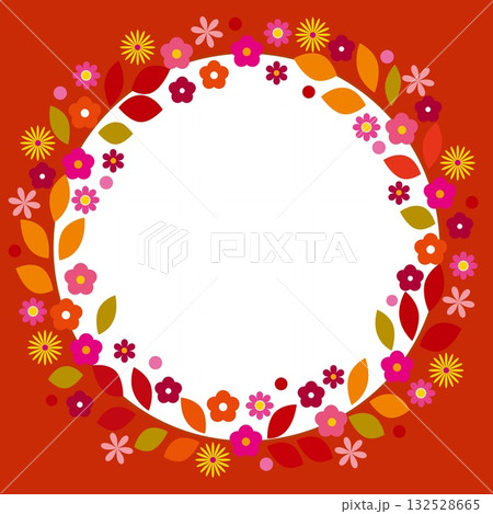 秋色 フレーム ホワイトスペース オレンジ色 秋色 フレーム ホワイトスペース オレンジ色 132528665