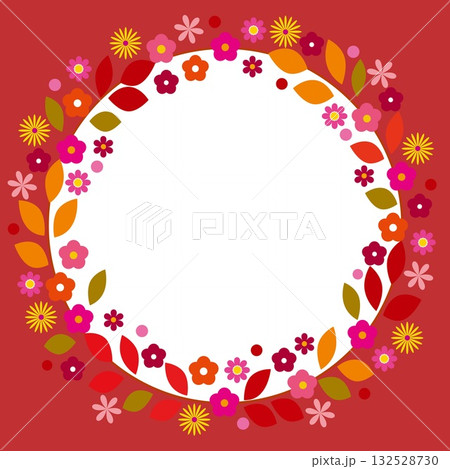 秋色 フレーム ホワイトスペース テラコッタ色 秋色 フレーム ホワイトスペース テラコッタ色 132528730