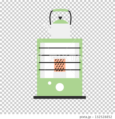 Stock Illustration: Vector illustration of a kerosene stove with a kettle on it 132528852