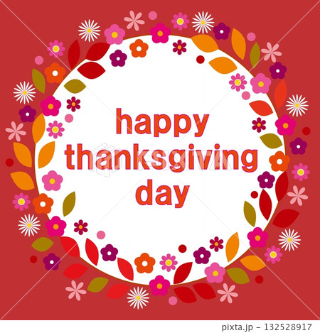 ハッピーサンクスギビングデー happy thanksgiving day 秋色 テラコッタ色 ハッピーサンクスギビングデー happy thanksgiving day 秋色 テラコッタ色 132528917