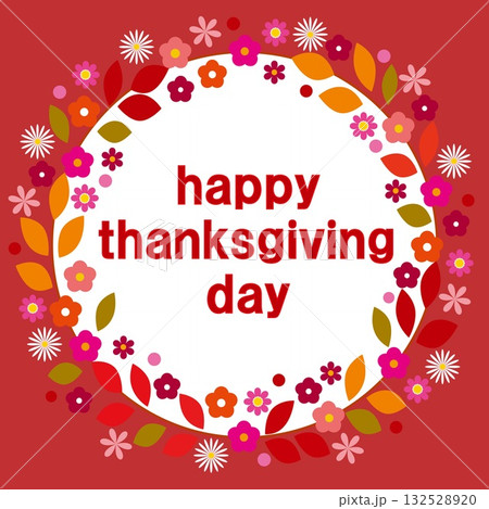 ハッピーサンクスギビングデー happy thanksgiving day 秋色 テラコッタ色 ハッピーサンクスギビングデー happy thanksgiving day 秋色 テラコッタ色 132528920