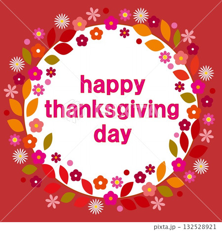 ハッピーサンクスギビングデー happy thanksgiving day 秋色 テラコッタ色 ハッピーサンクスギビングデー happy thanksgiving day 秋色 テラコッタ色 132528921
