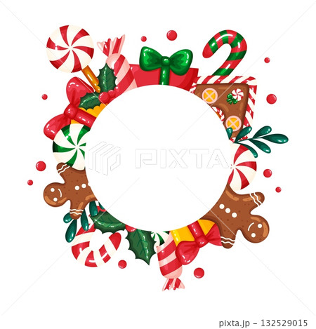 Christmas Sweets and Treats Circular Frame Christmas Sweets and Treats Circular Frame 132529015