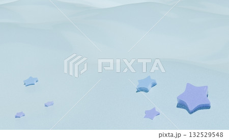 スカイブルーグリッターの砂浜とお星様 132529548