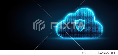Cloud computing security concept with glowing...のイラスト素材 [132530104] - PIXTA