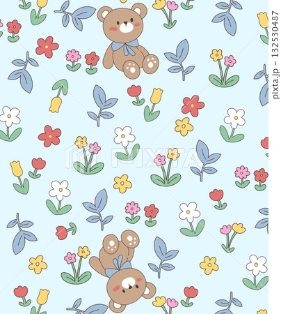 Abstract patterns and beautiful watercolor floral illustrations 132530487