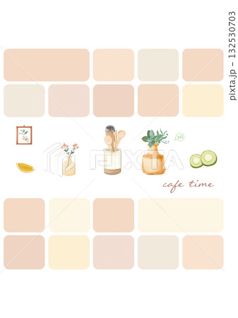 Abstract patterns and beautiful watercolor floral illustrations 132530703
