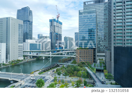 変わりゆく大阪・中之島と周辺の高層ビル群（市街地）2025年10月撮影 132531058