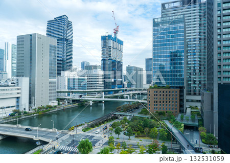 変わりゆく大阪・中之島と周辺の高層ビル群（市街地）2025年10月撮影 132531059