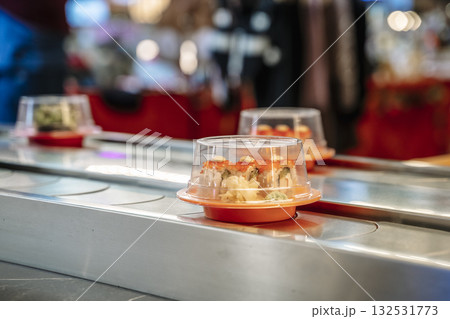 Japanese Conveyor Sushi Restaurant Experience 132531773