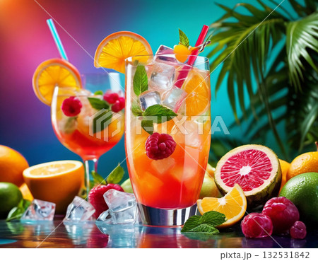 カラフルなカクテル 132531842