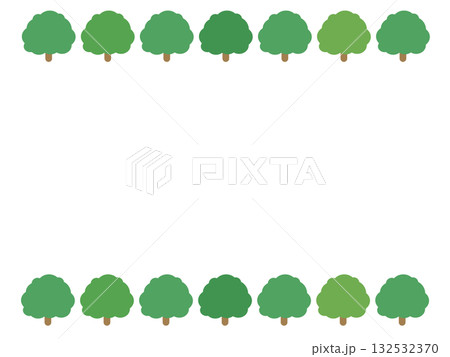 みどりの木のシンプルなフレーム 132532370