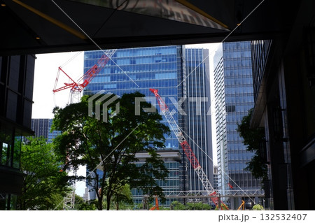 京橋エドグランから見た八重洲2丁目中地区の再開発現場 132532407