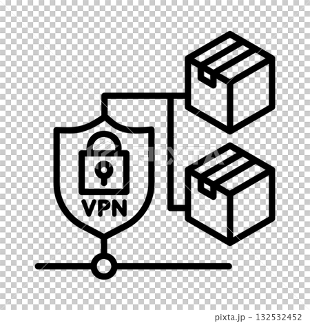 VPN encapsulation icon: Information is separated into packets for protection. VPN encapsulation icon: Information is separated into packets for protection. 132532452