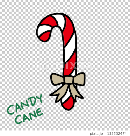 Hand drawn Christmas candy cane 132532474