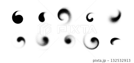 set Abstract shape swirl background with grain, gradient, and noise effects. Dots, spray, and halftone textures flow in liquid motion, creating a vintage, gritty, Y2K-inspired vector design set Abstract shape swirl background with grain, gradient, and noise effects. Dots, spray, and halftone textures flow in liquid motion, creating a vintage, gritty, Y2K-inspired vector design 132532913